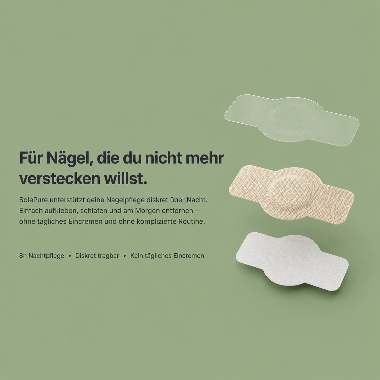 SolePure™ Nagelpilz Pflaster — 8h Nachtpflege